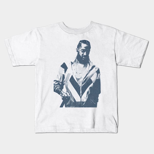 Nipsey - Blue Vintage Color Kids T-Shirt by Campfire Classic